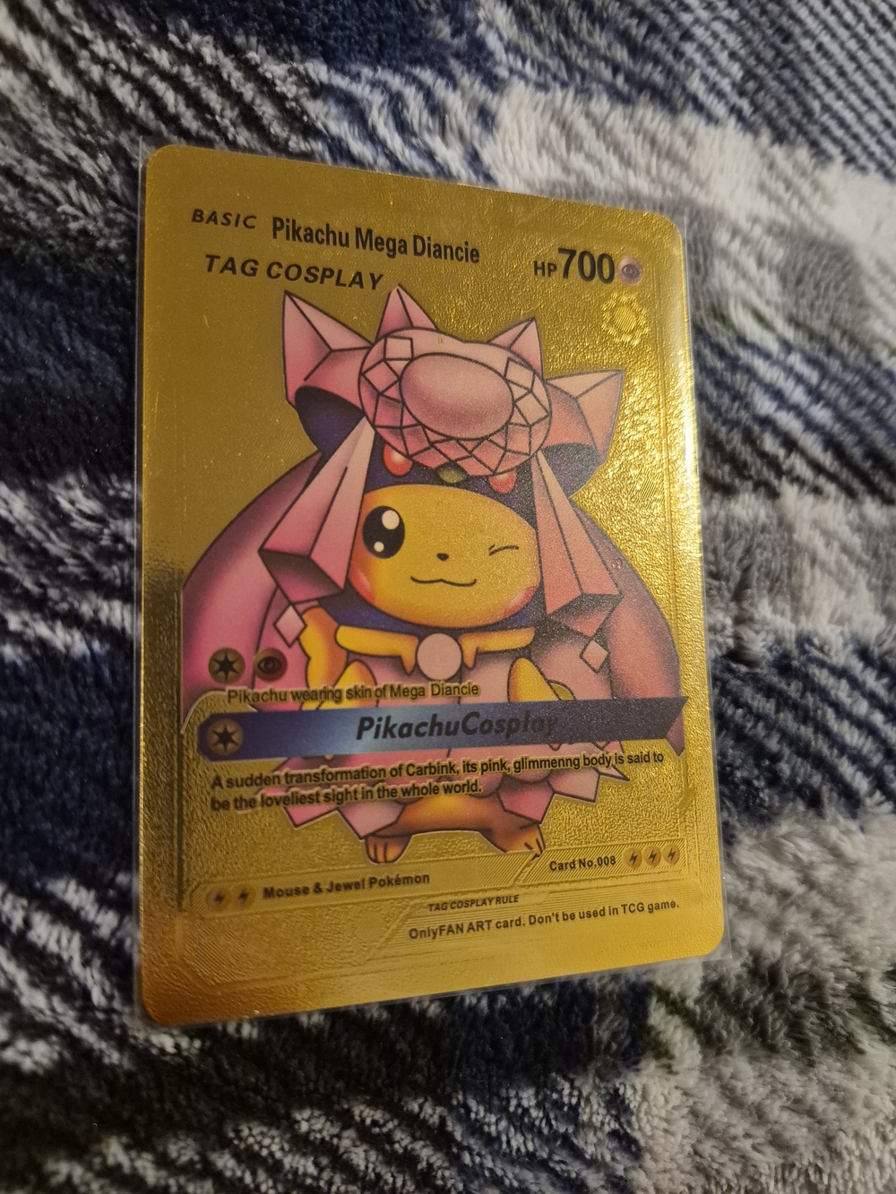 Pikachu Cosplay Collector Card - Pink & Gold